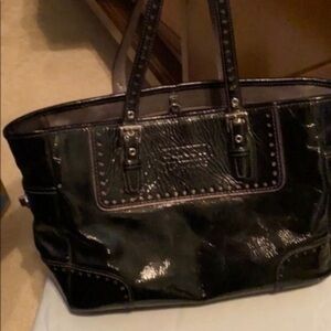 Black Leather Tote Bag​